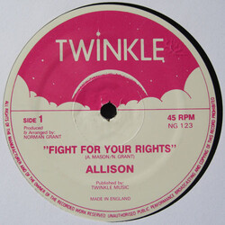 Allison (9) / Rass Brass / Twinkle Riddim Section Fight For Your Rights / Fight The Fight USED VINYL 12INCH 45 RPM