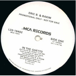 Eric B. & Rakim In The Ghetto USED VINYL 12INCH 33 S RPM PROMO