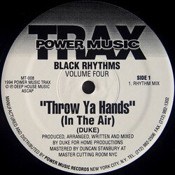 Black Rhythms Throw Ya Hands (In The Air) USED VINYL 12INCH 33 S RPM