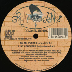 Colonel Abrams So Confused USED VINYL 12INCH 33 S RPM