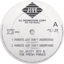 DJ Jazzy Jeff & The Fresh Prince Parents Just Don´t Understand / Live At Union Square, November 1986 USED VINYL 12INCH 45 RPM PROMO