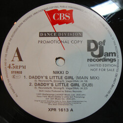Nikki D Daddy's Little Girl USED VINYL 12INCH 45 RPM LIMITED EDITION PROMO