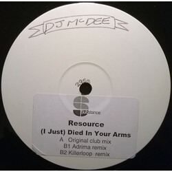 Resource (2) (I Just) Died In Your Arms USED VINYL 12INCH 33 S RPM 45 RPM WHITE LABEL