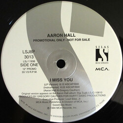 Aaron Hall I Miss You USED VINYL 12INCH 33 S RPM PROMO
