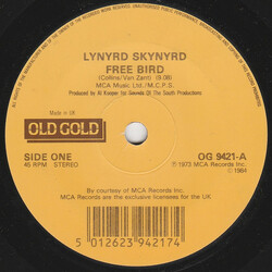 Lynyrd Skynyrd Free Bird / Sweet Home Alabama USED VINYL 7INCH 45 RPM SINGLE