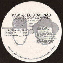 Masters At Work / Luis Salinas Pienso En Ti (I Think Of You) USED VINYL 12INCH 33 S RPM REISSUE