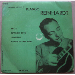 Django Reinhardt The Great Artistry Of Django Reinhardt USED VINYL 7INCH 45 RPM EP
