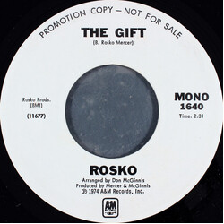 Rosko The Gift USED VINYL 7INCH 45 RPM PROMO STEREO MONO