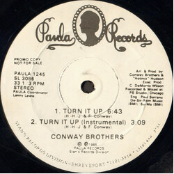 The Conway Brothers Turn It Up USED VINYL 12INCH 33 S RPM PROMO