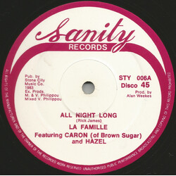 La Famille All Night Long USED VINYL 12INCH 45 RPM