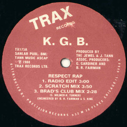 K.G.B. Respect Rap USED VINYL 12INCH 33 S RPM