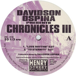 Davidson Ospina Chronicles III USED VINYL 12INCH 33 S RPM