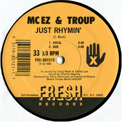 MC EZ & Troup Just Rhymin' / Get Retarded USED VINYL 12INCH 33 S RPM