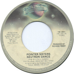 Pointer Sisters Neutron Dance USED VINYL 7INCH 45 RPM SINGLE STYRENE