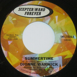 Dionne Warwick Summertime / Here I Am USED VINYL 7INCH 45 RPM
