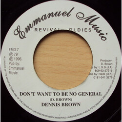 Dennis Brown Don't Want To Be No General USED VINYL 7INCH 45 RPM SINGLE REISSUE