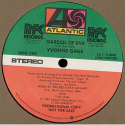 Yvonne Gage Garden Of Eve USED VINYL 12INCH 33 S RPM PROMO