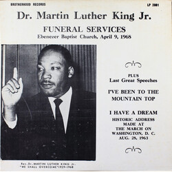 Dr. Martin Luther King, Jr. Funeral Services: Ebenezer Baptist Church, April 9, 1968; Plus Last Great Speeches Vinyl LP USED