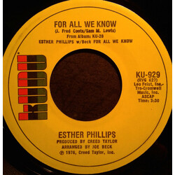 Esther Phillips For All We Know / Fever USED VINYL 7INCH 45 RPM SINGLE