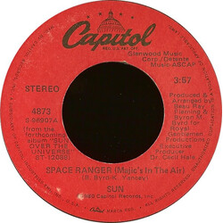 Sun (7) Space Ranger (Majic's In The Air) USED VINYL 7INCH 45 RPM STEREO