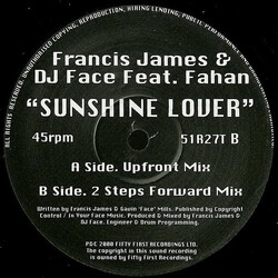 Frances James / DJ Face / Fahan Sunshine Lover USED VINYL 12INCH 45 RPM