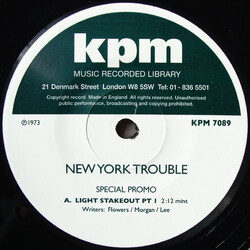 New York Trouble Light Stakeout Part 1 & 2 USED VINYL 7INCH 45 RPM PROMO