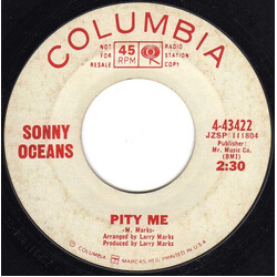 Sonny Oceans Pity Me / I'm Her Lover Man USED VINYL 7INCH 45 RPM SINGLE PROMO STYRENE