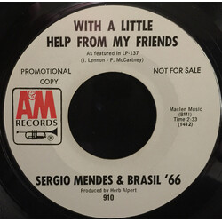Sérgio Mendes & Brasil '66 With A Little Help From My Friends / Look Around USED VINYL 7INCH 45 RPM SINGLE PROMO