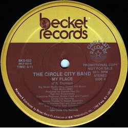 Circle City Band My Place USED VINYL 12INCH 33 S RPM SINGLE PROMO STEREO