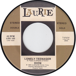 Dion (3) Lonely Teenager / Little Diane Vinyl 7" USED