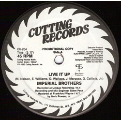 Imperial Brothers Live It Up USED VINYL 12INCH 45 RPM PROMO