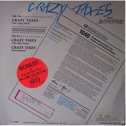 Blaxk Widow Crazy Taxes USED VINYL 12INCH 33 S RPM PROMO
