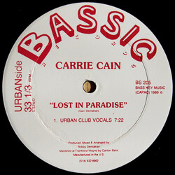 Carrie Cain Lost In Paradise USED VINYL 12INCH 33 S RPM