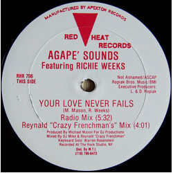 Agape' Sounds / Richie Weeks Your Love Never Fails USED VINYL 12INCH 33 S RPM
