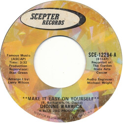 Dionne Warwick Make It Easy On Yourself USED VINYL 7INCH 45 RPM SINGLE STYRENE