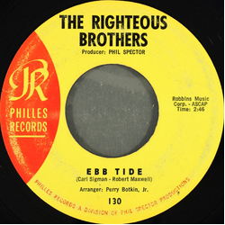 The Righteous Brothers Ebb Tide / (I Love You) For Sentimental Reasons Vinyl 7" USED