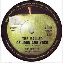 The Beatles The Ballad Of John And Yoko USED VINYL 7INCH 45 RPM SINGLE MONO