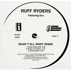 Ruff Ryders What Y'All Want USED VINYL 12INCH PROMO