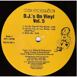 Various D.J.'s On Vinyl Vol. 5 USED VINYL 12INCH 33 S RPM