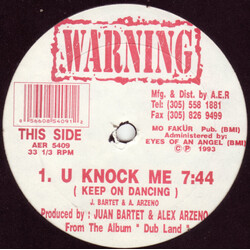 Warning U Knock Me / Túbale USED VINYL 12INCH 33 S RPM