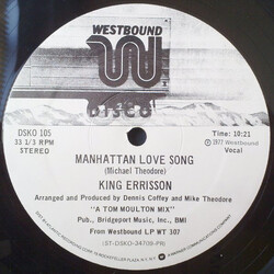 King Errisson Manhattan Love Song / L. A. Bound USED VINYL 12INCH 33 S RPM PROMO