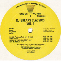 The Crazy Frenchman DJ Breaks Classics (Vol. 1) USED VINYL 12INCH STEREO