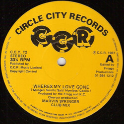 Marvin Springer Where's My Love Gone USED VINYL 12INCH 33 S RPM