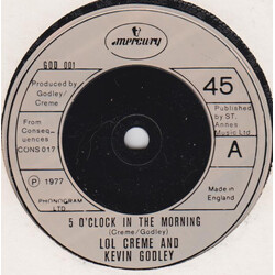 Godley & Creme 5 O'Clock In The Morning USED VINYL 7INCH 45 RPM SINGLE