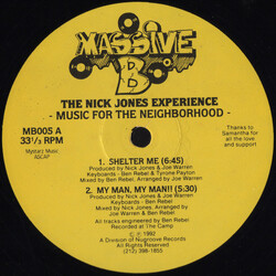 Nick Jones Experience Music For The Neighborhood USED VINYL 12INCH 33 S RPM
