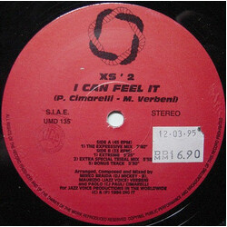 XS'2 I Can Feel It USED VINYL 12INCH 33 S RPM 45 RPM