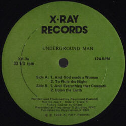 Ray Castoldi Underground Man USED VINYL 12INCH 33 S RPM