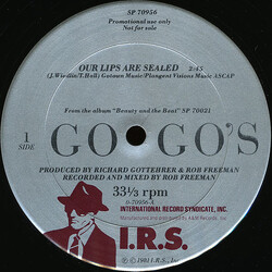 Go-Go's Our Lips Are Sealed USED VINYL 12INCH 33 S RPM PROMO