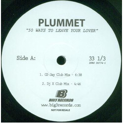 Plummet 50 Ways To Leave Your Lover USED VINYL 12INCH 33 S RPM PROMO