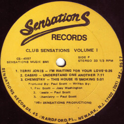 Various Club Sensations Volume 1 USED VINYL 12INCH 33 S RPM